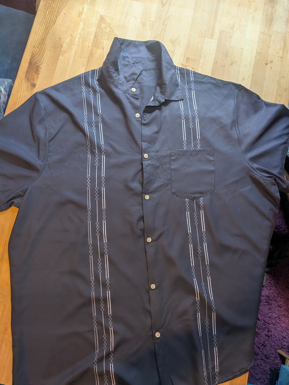 Mens Cuban Guayabera Shirt Short Sleeve Button Down Shirt, Casual Summer
